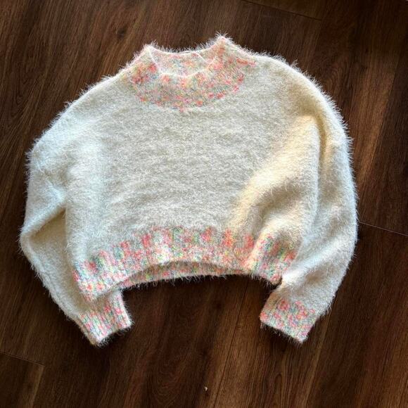 Free People Stardust Pullover sweater in Gardenia Combo Size Large NWOT MSRP $98 - Picture 5 of 5